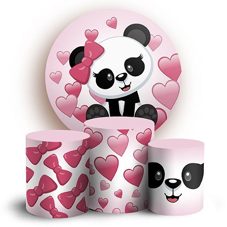 KIT Redondo e Trio - Panda Cute - Sublimado 3D