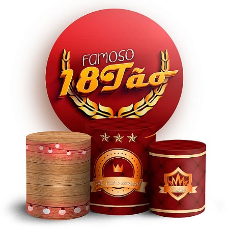 Capas Painel Redondo e Trio Cilindro Sublimado - 18 Anos