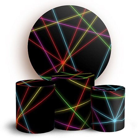 Capas Painel Redondo e Trio Cilindro Sublimado - Neon