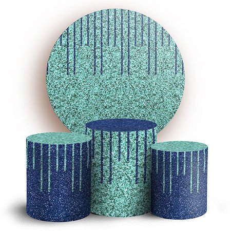 Capas Painel Redondo e Trio Cilindro Sublimado - Glitter