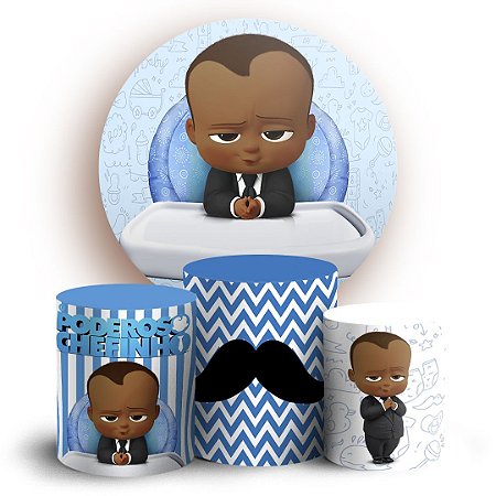 Capas Painel Redondo e Trio Cilindro Sublimado - O Poderoso Chefinho