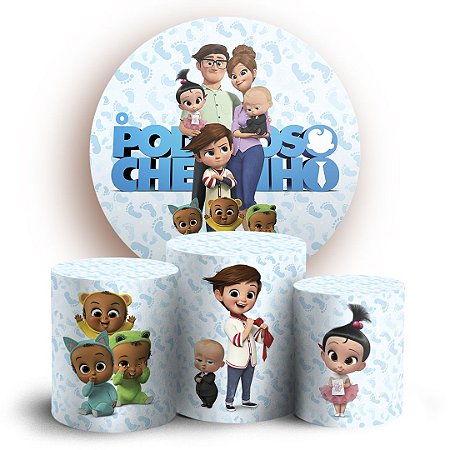 Capas Painel Redondo e Trio Cilindro Sublimado - O Poderoso Chefinho