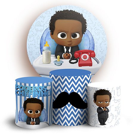 Capas Painel Redondo e Trio Cilindro Sublimado - O Poderoso Chefinho