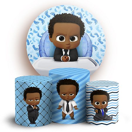 Capas Painel Redondo e Trio Cilindro Sublimado - O Poderoso Chefinho