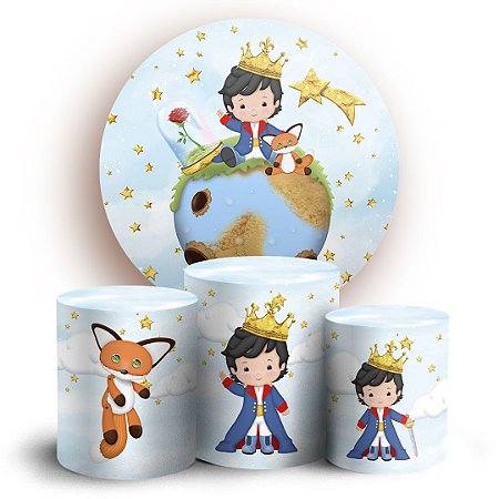 Capas Painel Redondo e Trio Cilindro Sublimado - O Pequeno Príncipe