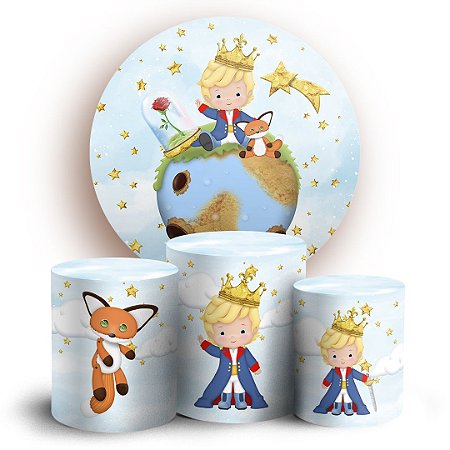 Capas Painel Redondo e Trio Cilindro Sublimado - O Pequeno Príncipe