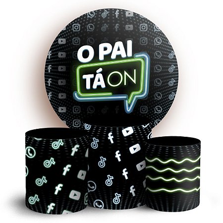Capas Painel Redondo e Trio Cilindro Sublimado - O Pai Tá On