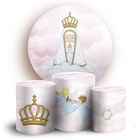 Capas Painel Redondo e Trio Cilindro Sublimado - Nossa Senhora