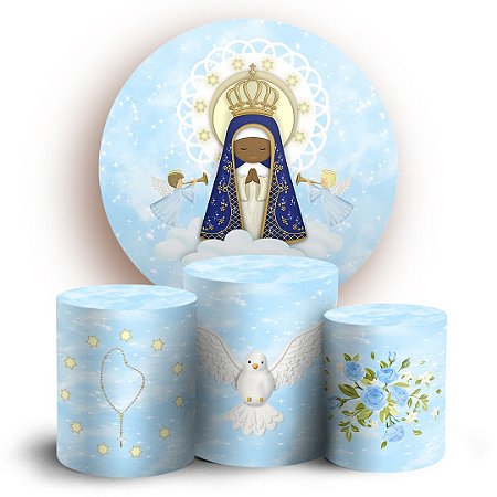 Capas Painel Redondo e Trio Cilindro Sublimado - Nossa Senhora