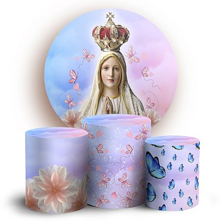 Capas Painel Redondo e Trio Cilindro Sublimado - Nossa Senhora