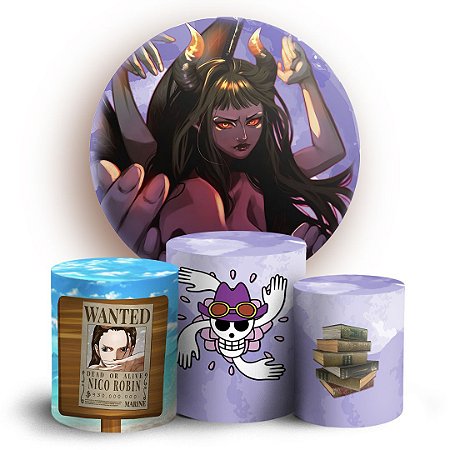 Capas Painel Redondo e Trio Cilindro Sublimado - One Piece Robin