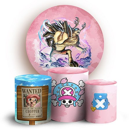 Capas Painel Redondo e Trio Cilindro Sublimado - One Piece Chopper
