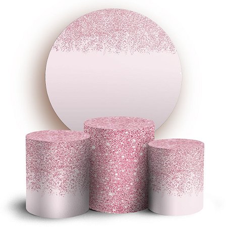 Capas Painel Redondo e Trio Cilindro Sublimado - Glitter