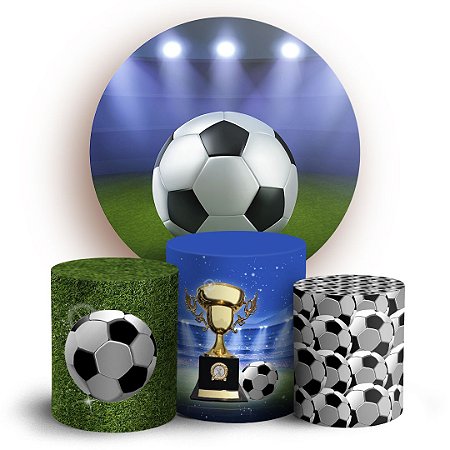 Capas Painel Redondo e Trio Cilindro Sublimado - Futebol