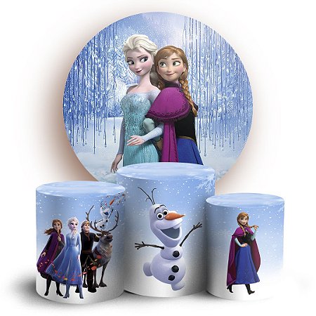 Capas Painel Redondo e Trio Cilindro Sublimado - Frozen