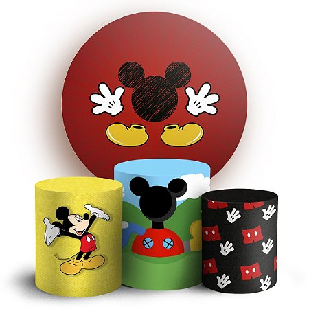 Capas Painel Redondo e Trio Cilindro Sublimado - Mickey
