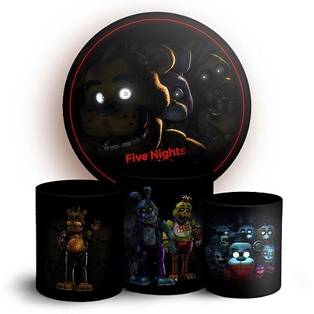 Capas Painel Redondo e Trio Cilindro Sublimado - Five Nights at Freddy_s