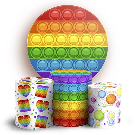 Capas Painel Redondo e Trio Cilindro Sublimado - Pop It Fidget Toys