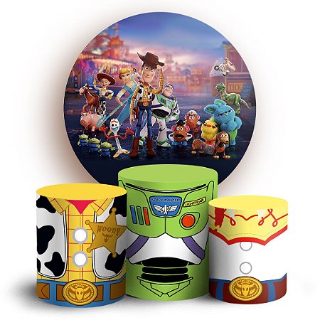 Capas Painel Redondo e Trio Cilindro Sublimado - Toy story