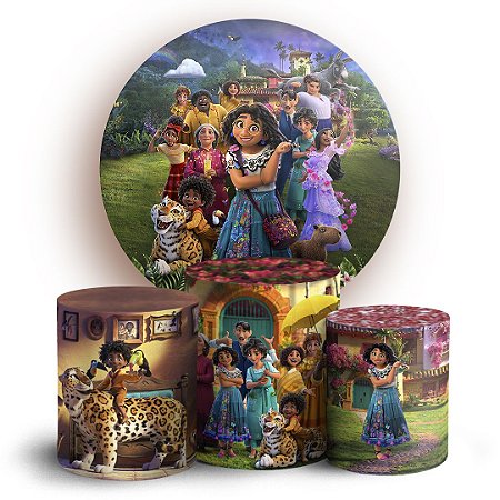 Capas Painel Redondo e Trio Cilindro Sublimado - Encanto