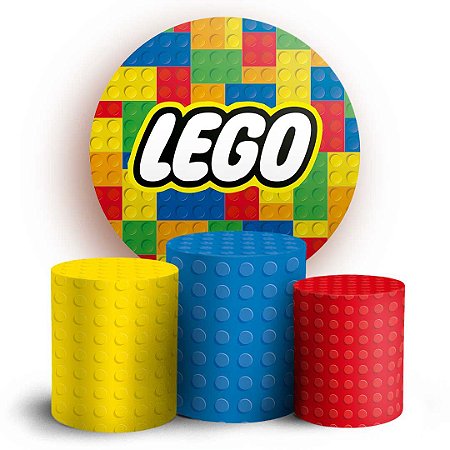 Capas Painel Redondo e Trio Cilindro Sublimado - Lego