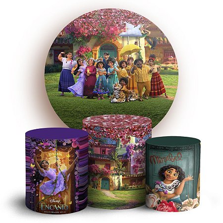 Capas Painel Redondo e Trio Cilindro Sublimado - Encanto