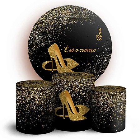 Capas Painel Redondo e Trio Cilindro Sublimado - Aniversario