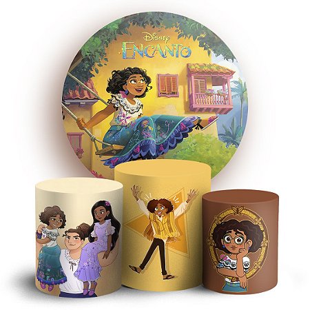 Capas Painel Redondo e Trio Cilindro Sublimado - Encanto