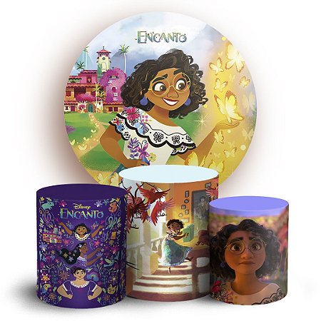 Capas Painel Redondo e Trio Cilindro Sublimado - Encanto