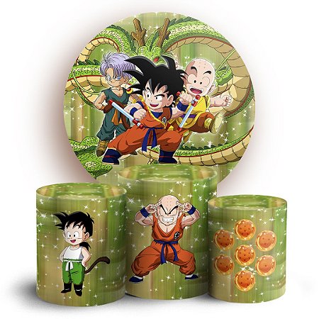 Capas Painel Redondo e Trio Cilindro Sublimado - Dragon Ball