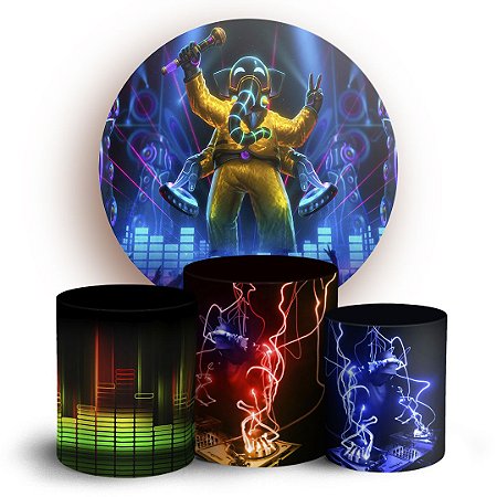 Capas Painel Redondo e Trio Cilindro Sublimado - DJ
