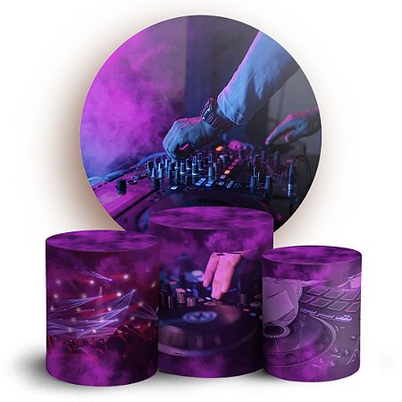 Capas Painel Redondo e Trio Cilindro Sublimado - DJ