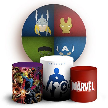 Capas Painel Redondo e Trio Cilindro Sublimado - Herois