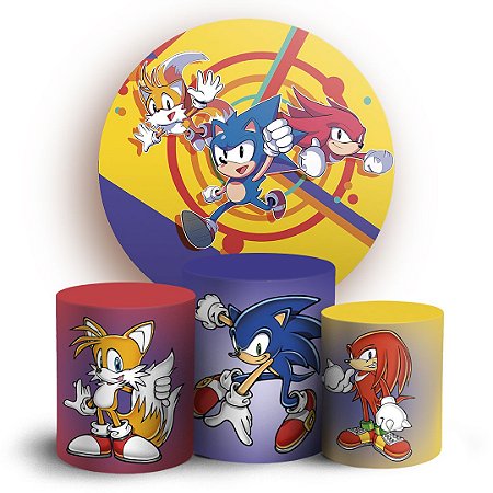 Capas Painel Redondo e Trio Cilindro Sublimado - Sonic