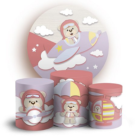 Capas Painel Redondo e Trio Cilindro Sublimado - Aviador