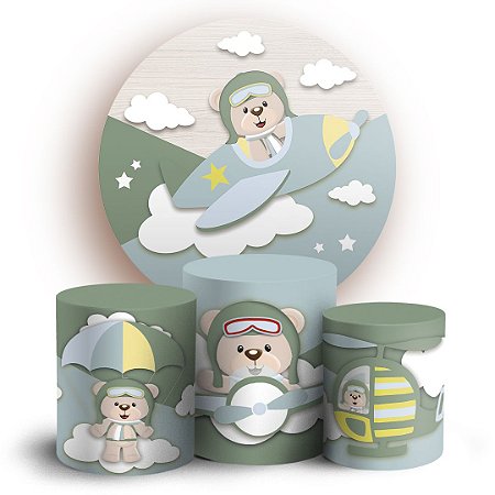 Capas Painel Redondo e Trio Cilindro Sublimado - Aviador