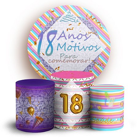 Capas Painel Redondo e Trio Cilindro Sublimado - 18 Anos
