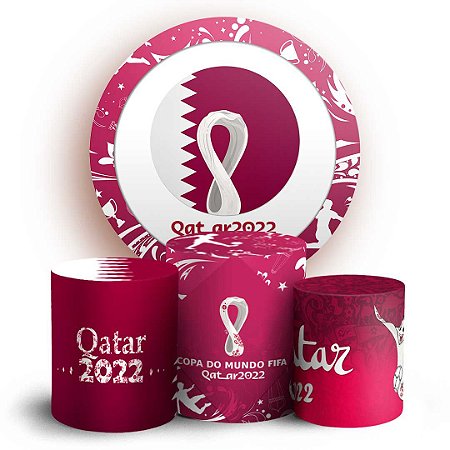 Capas Painel Redondo e Trio Cilindro Sublimado - Copa Qatar