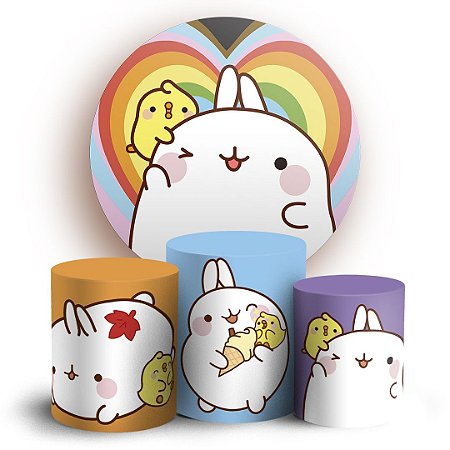 Capas Painel Redondo e Trio Cilindro Sublimado - Molang