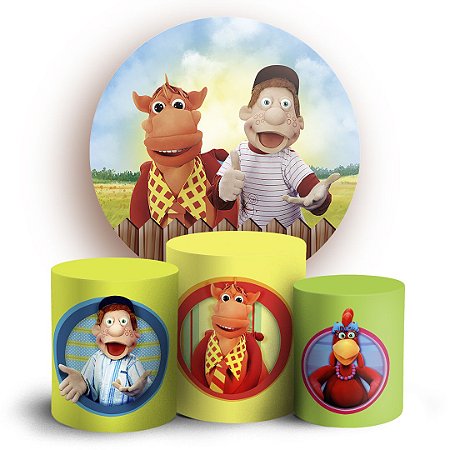 Capas Painel Redondo e Trio Cilindro Sublimado - Cocoricó