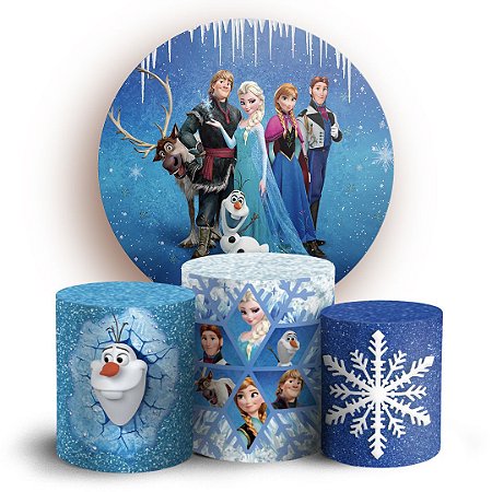 Capas Painel Redondo e Trio Cilindro Sublimado - Frozen