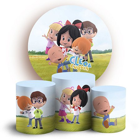 Capas Painel Redondo e Trio Cilindro Sublimado - Cleo e Cuquin