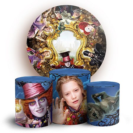 Capas Painel Redondo e Trio Cilindro Sublimado - Alice