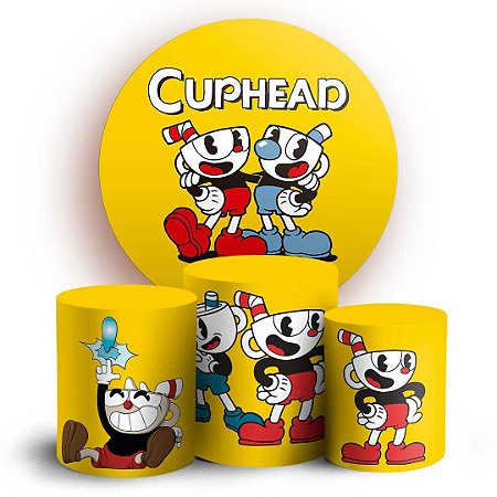 Capas Painel Redondo e Trio Cilindro Sublimado - cuphead