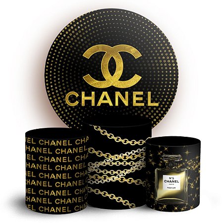 Capas Painel Redondo e Trio Cilindro Sublimado - Chanel