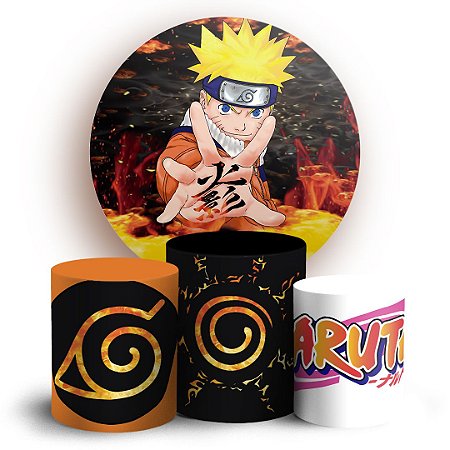 Capas Painel Redondo e Trio Cilindro Sublimado - Naruto