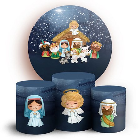 Capas Painel Redondo e Trio Cilindro Sublimado - Ano Novo