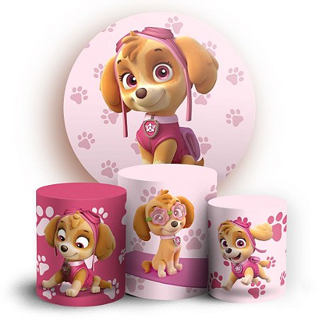 Capas Painel Redondo e Trio Cilindro Sublimado - Patrulha Canina