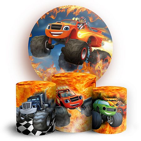 Capas Painel Redondo e Trio Cilindro Sublimado - Blazer and Monster Machine