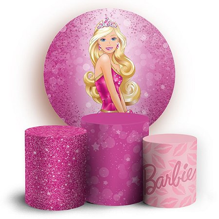 Capas Painel Redondo e Trio Cilindro Sublimado - Barbie